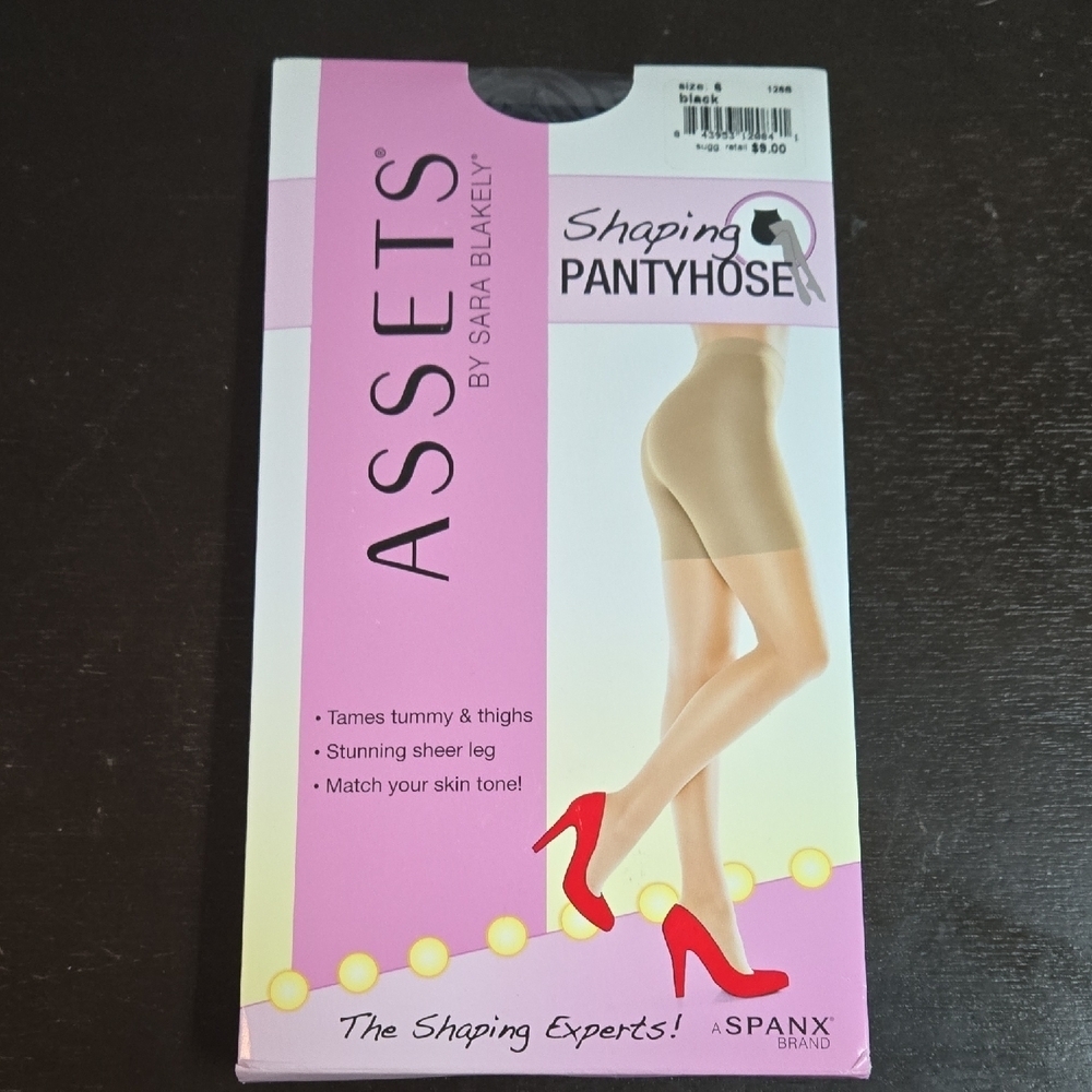 Assets Shaping Pantyhose in Black Size 6 NWT - Picture 1 of 3